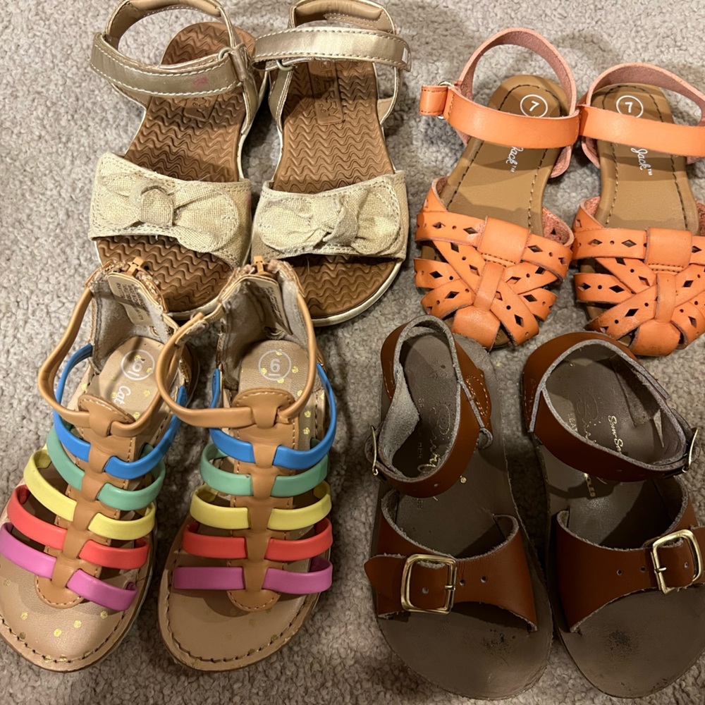 Lot of little girls summer sandals
